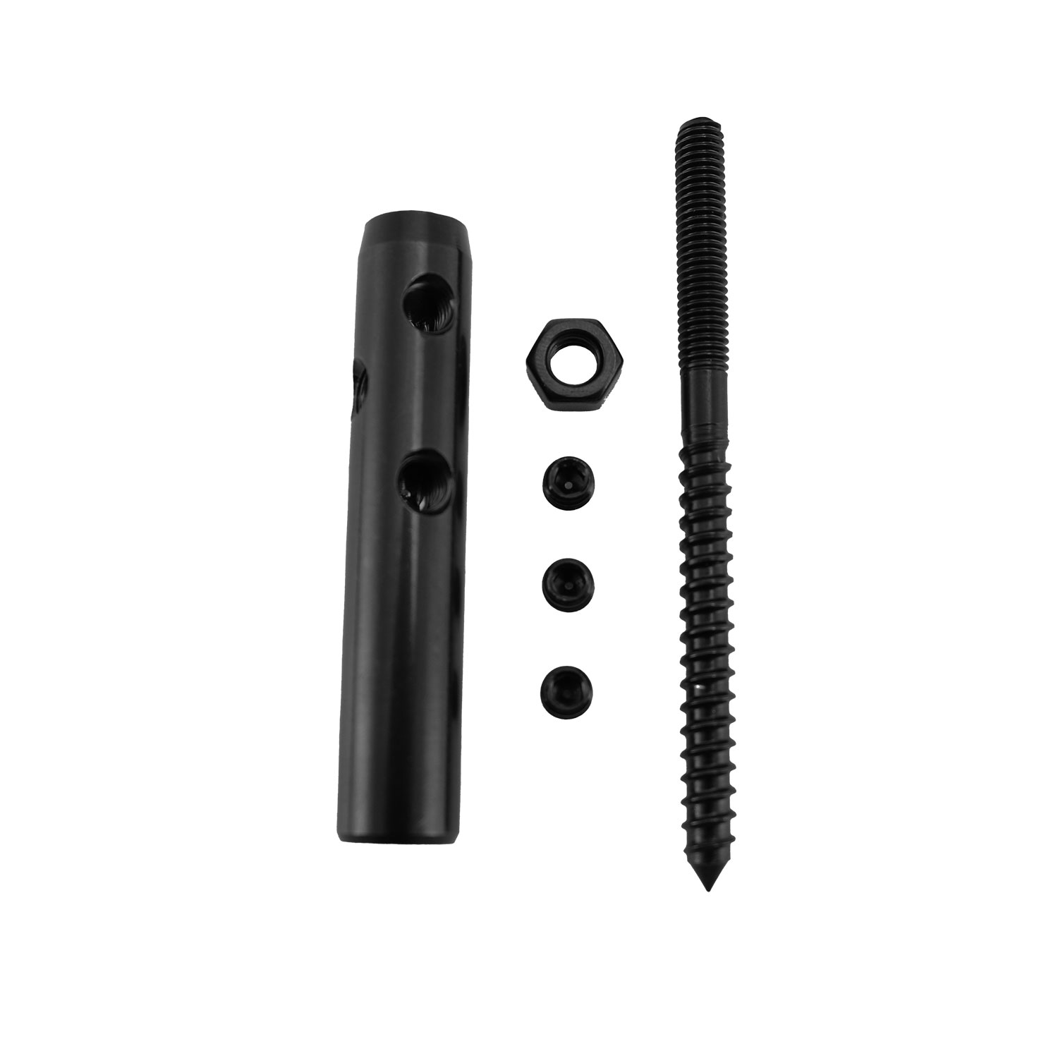 DIY Self-Assembly Rope Tensioner for 5mm Wire Rope with M6 Hanger Bolt / Right, PVD black DIY Self-Assembly Rope Tensioner for 5mm Wire Rope with M6 Hanger Bolt / Right, PVD black