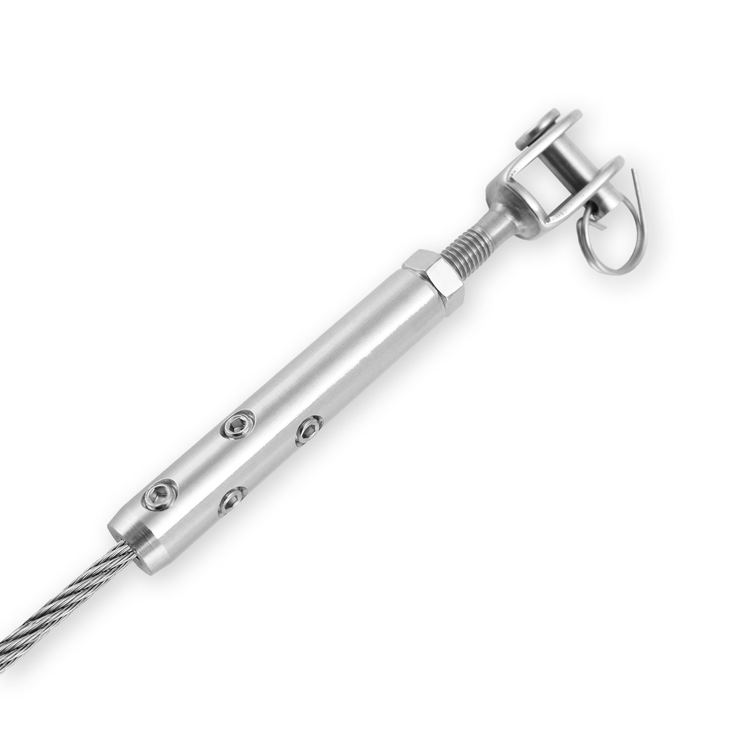 DIY Self-Assembly Rope Tensioner for 6mm Wire Rope with M8 Fork End