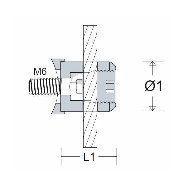 Screw-On Clamp / Clamping Head M6 for 2-6mm Wire Rope / V4A - 1.4401 Screw-On Clamp / Clamping Head M6 for 2-6mm Wire Rope / V4A - 1.4401