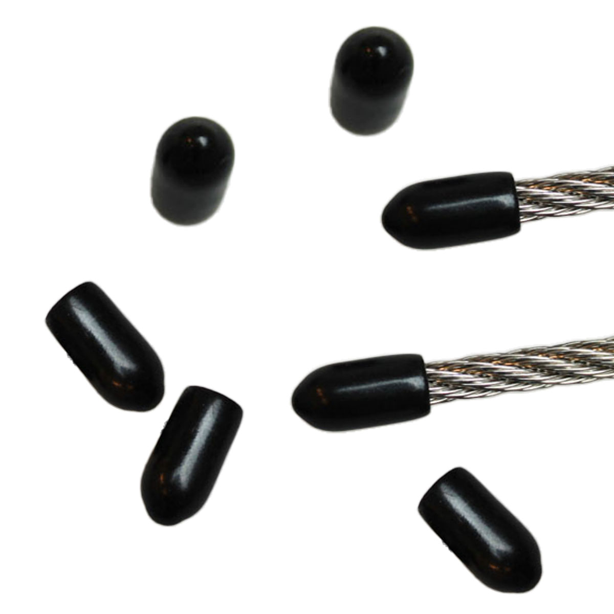 PVC End Cap for 1.5 - 6.0 mm Wire Rope / Black PVC End Cap for 1.5 - 6.0 mm Wire Rope / Black
