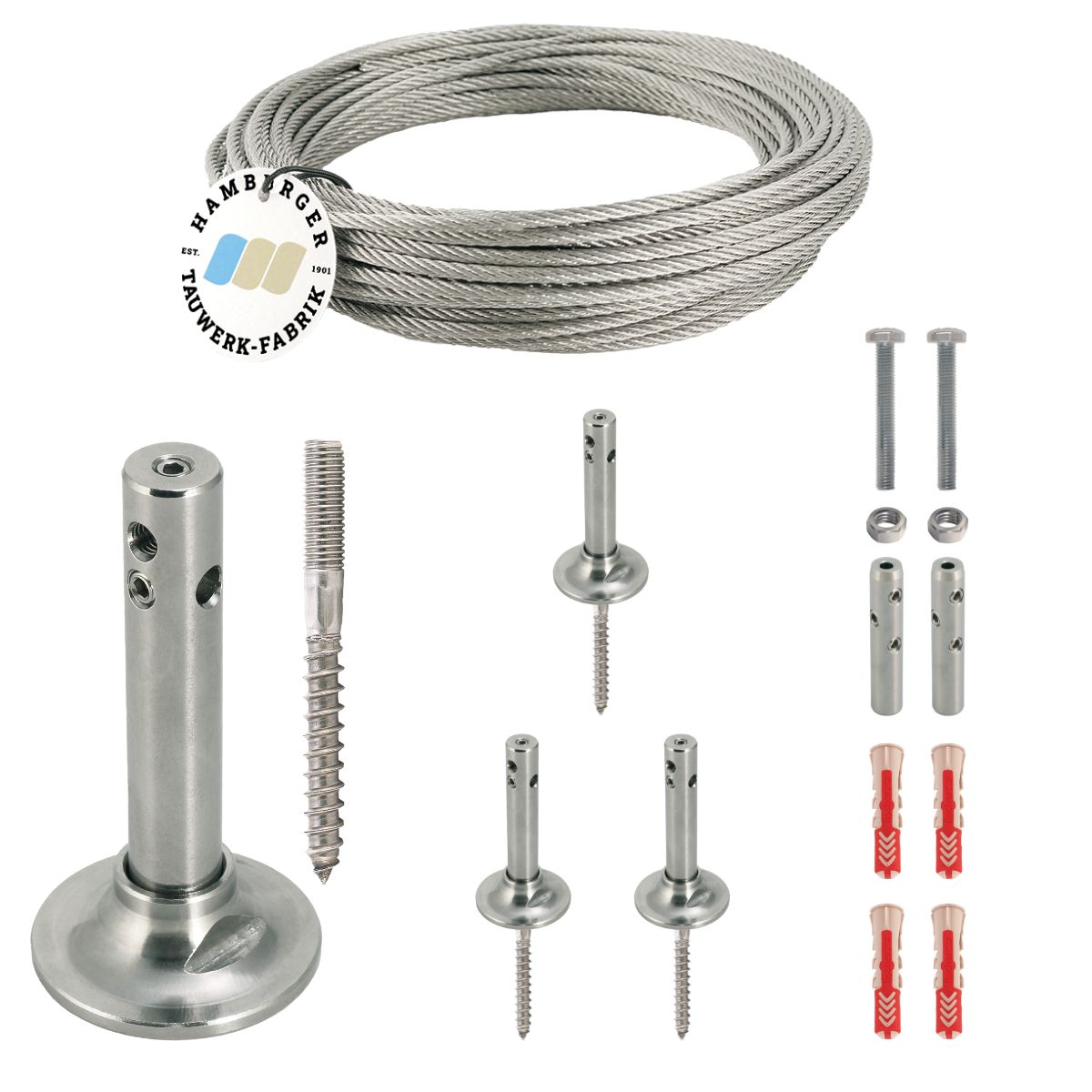 Ranksystem Exklusive 88mm / 4 Wall Mounts / 6,5m Wire Rope Ranksystem Exklusive 88mm / 4 Wall Mounts / 6,5m Wire Rope