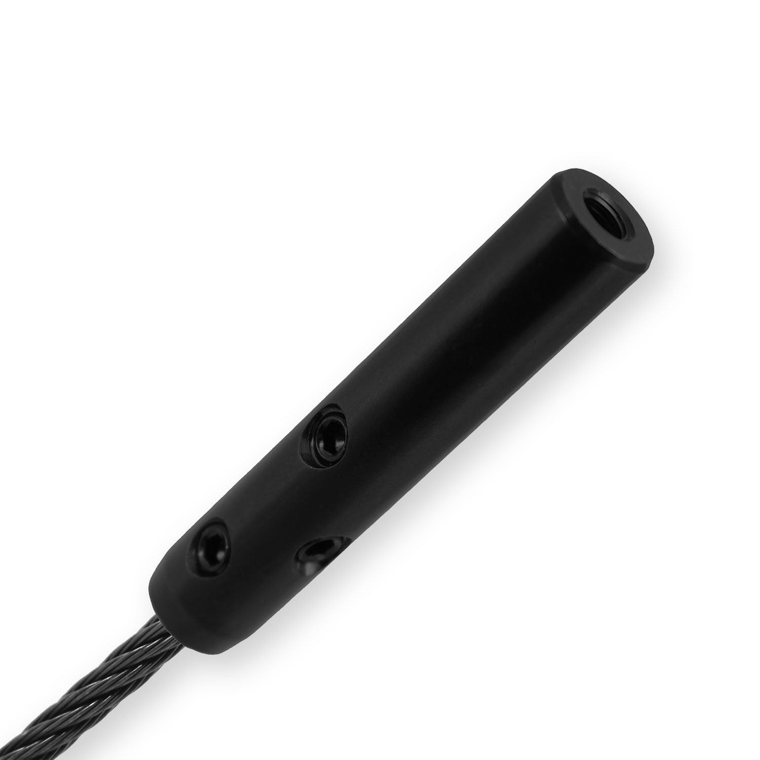 DIY Self-Assembly Rope Tensioner for 4mm Wire Rope with M6 / Right-Hand Internal Thread, PVD black DIY Self-Assembly Rope Tensioner for 4mm Wire Rope with M6 / Right-Hand Internal Thread, PVD black
