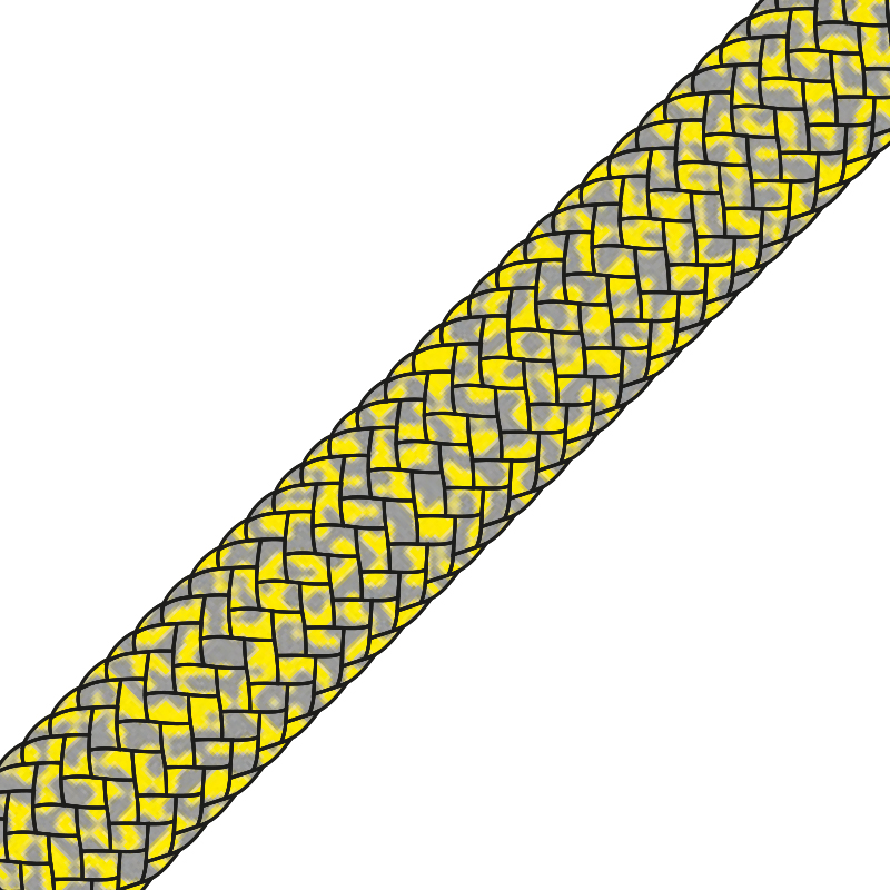 Gleistein MegaTwin 07 silbergrau/gelb Gleistein MegaTwin 07 - Dyneema® Power nach Maß mit sehr hoher Festigkeit und Lebensdauer für Cruiser