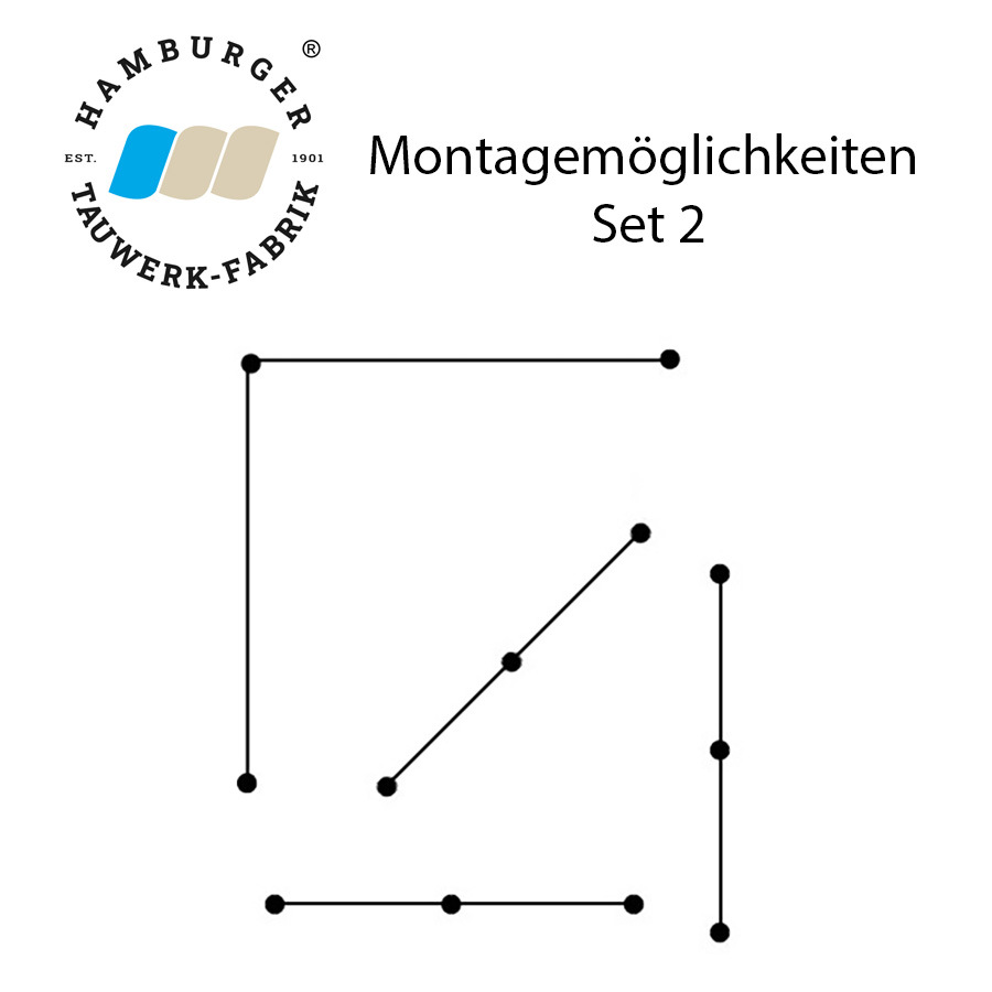 Ranksystem 58mm Bausatz / 3 Wandhalter / 3,5m Drahtseil Ranksystem 58mm Bausatz / 3 Wandhalter / 3,5m Drahtseil