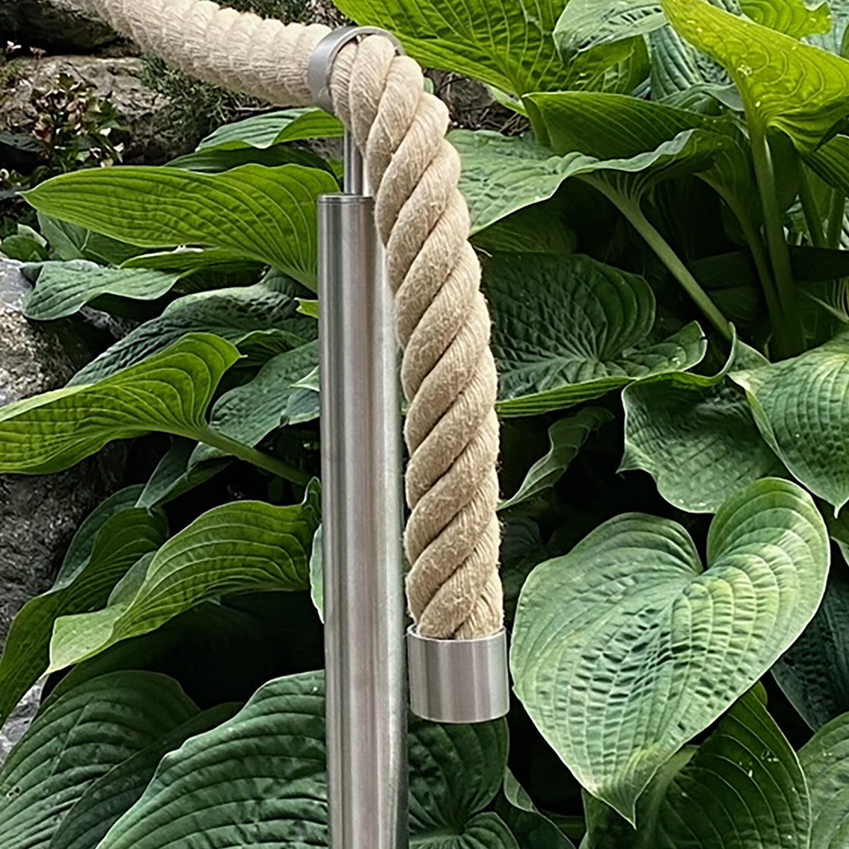 Edelstahl Outdoor Absperrpfosten / Geländerpfosten für Ø 30–40 mm Absperrseile Edelstahl Outdoor Absperrpfosten / Geländerpfosten für Ø 30–40 mm Absperrseile