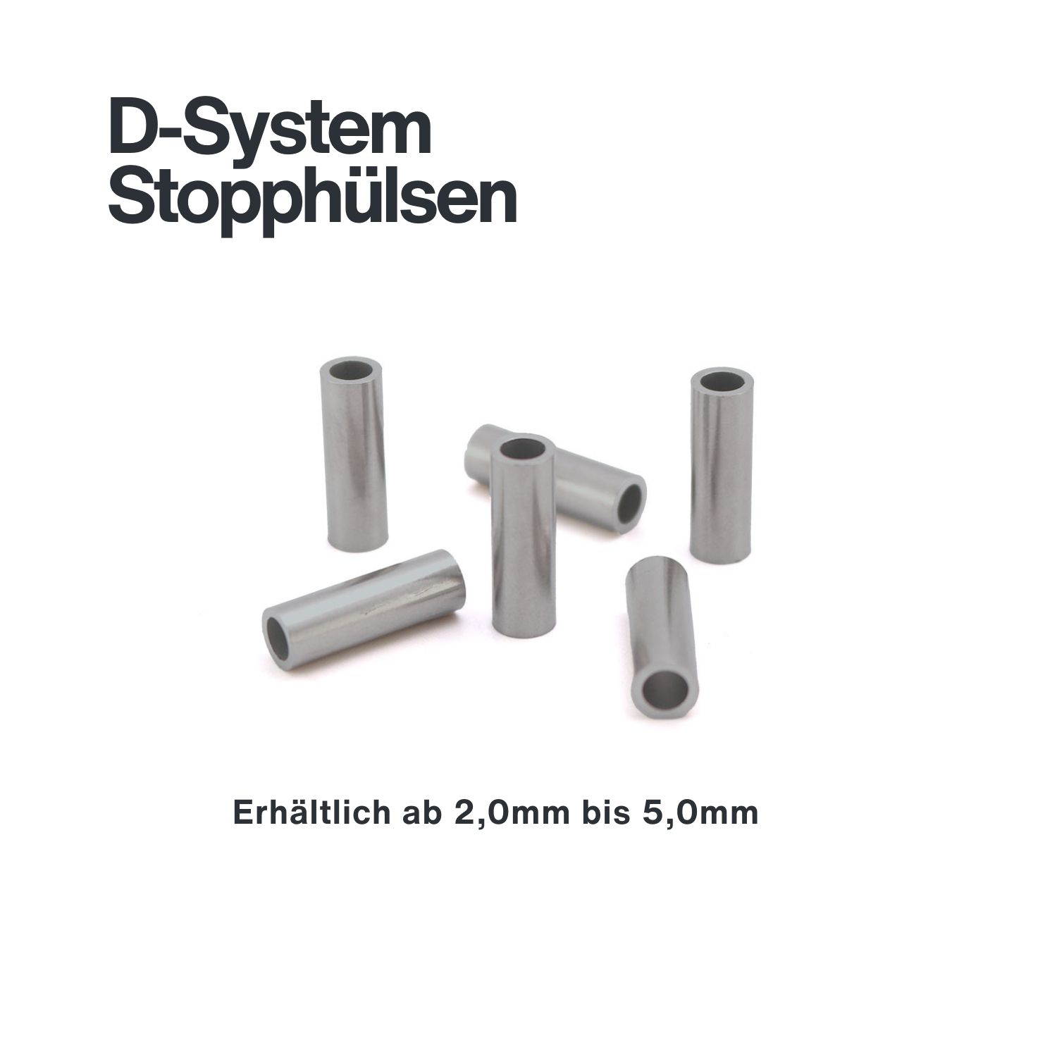 D-System Stophülsen / Rund-Pressklemmen aus Kupfer für 2,0 - 5mm Drahtseil D-System Stophülsen / Rund-Pressklemmen aus Kupfer für 2,0 - 5mm Drahtseil