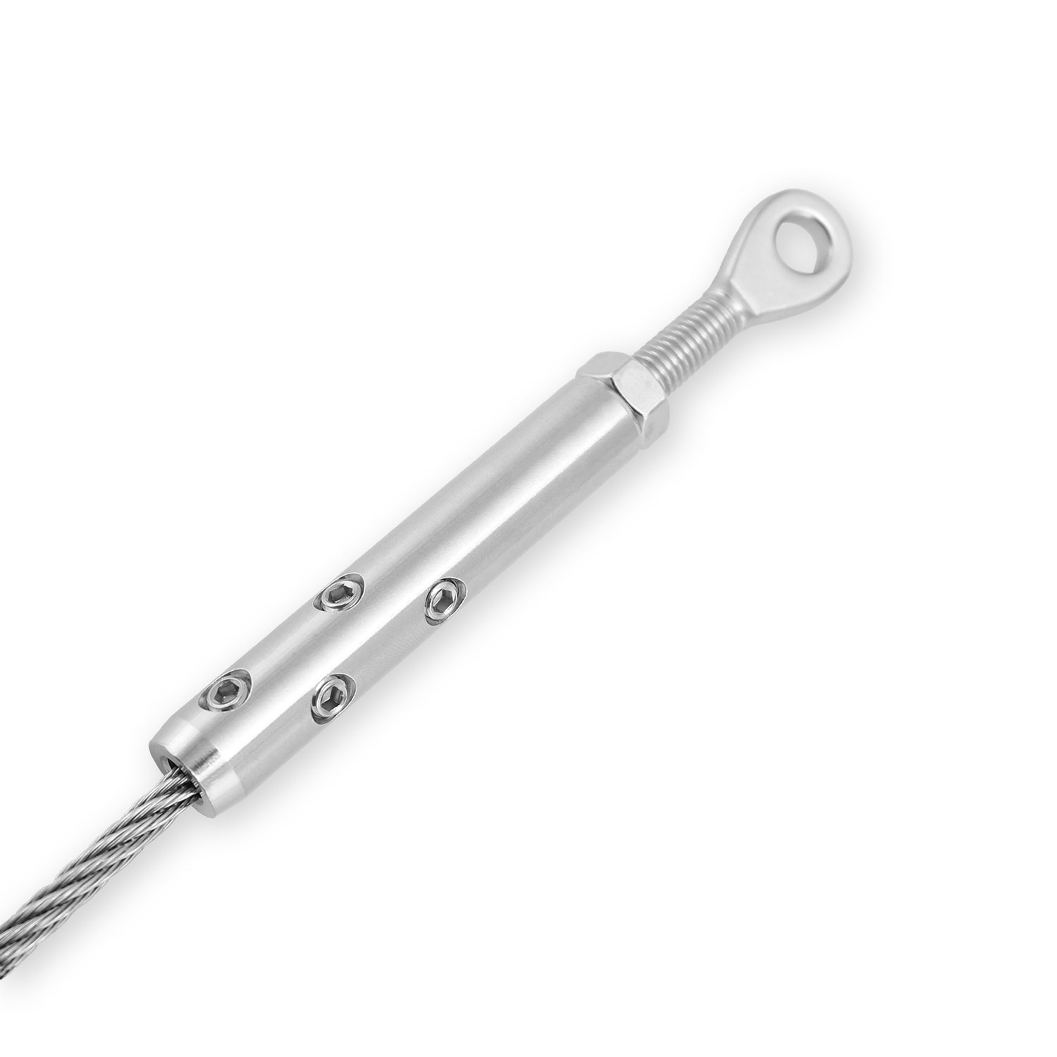 DIY Self-Assembly Rope Tensioner for 6mm Wire Rope with M8 Eye End DIY Self-Assembly Rope Tensioner for 6mm Wire Rope with M8 Eye End