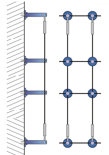 Ranksystem Exklusive 88mm / 8 Wall Mounts / 9,0m Wire Rope Ranksystem Exklusive 88mm / 8 Wall Mounts / 9,0m Wire Rope